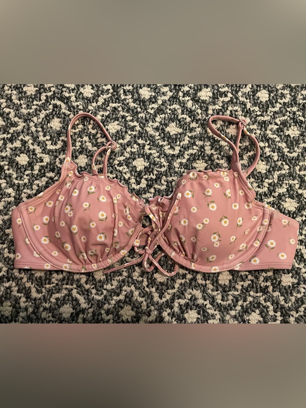 wild fable Pink Daisy Lace-Up Underwire Bra